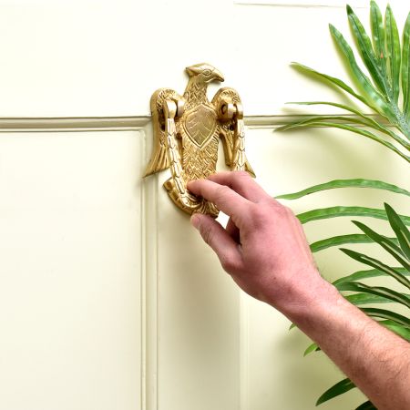 Vintage Golden Brass Eagle Door Knocker